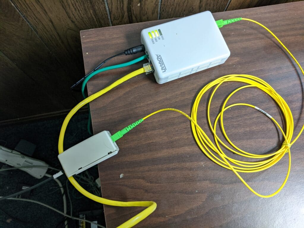 Fiber Optic to Ethernet Internet Connection